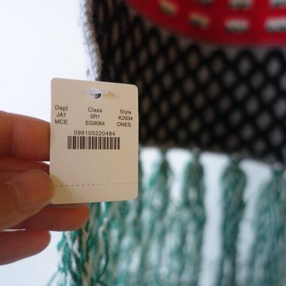 J Crew k2934 Extra Long Merino Wool Blend Scarf fair isle Multicolor Women's - Picture 3 of 14